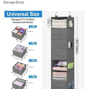 Gray Hanging Closet Organizer
